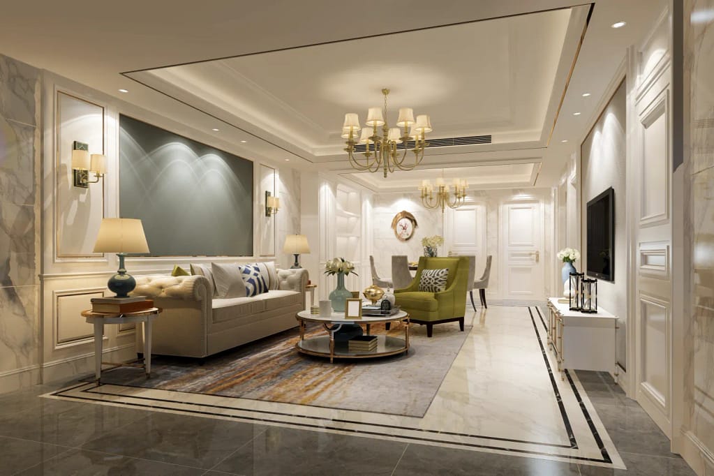 Luxury interior design inspiration for a living room.